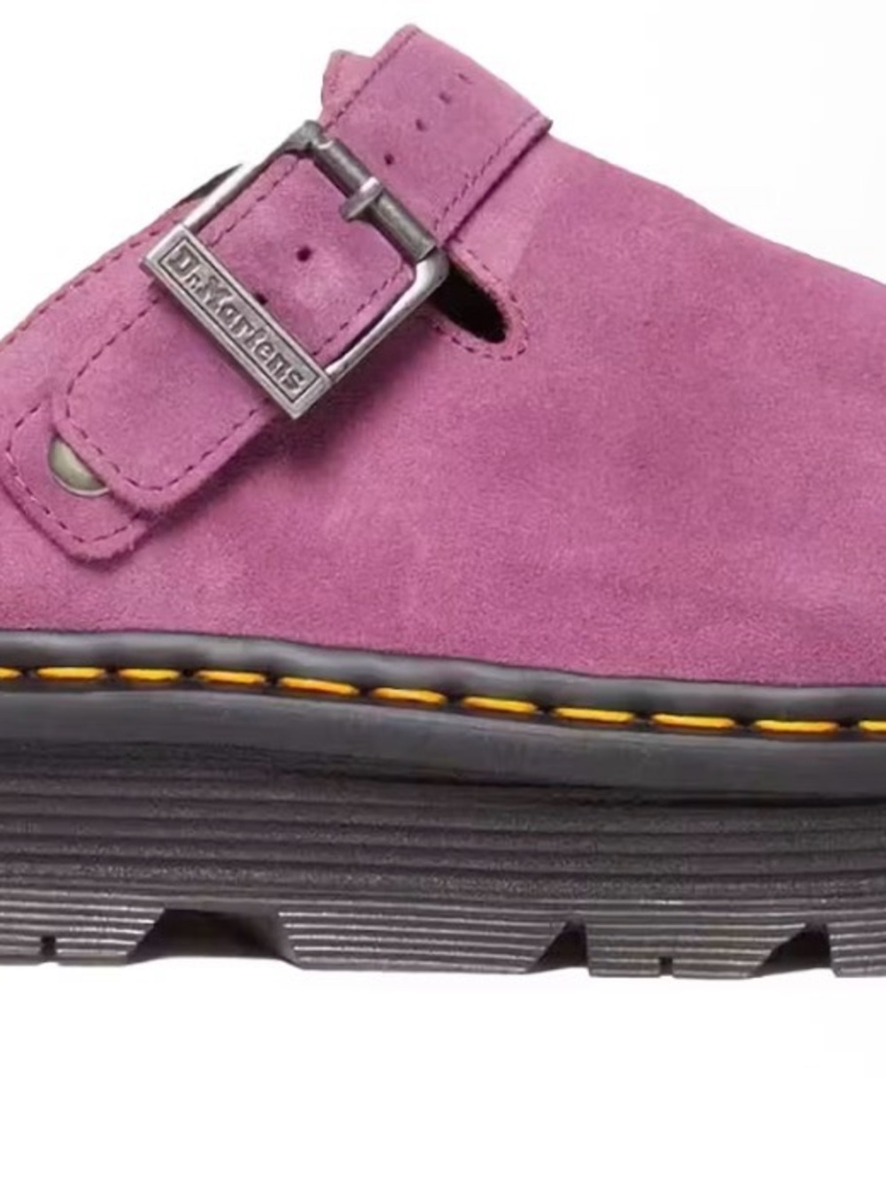 Dr. Martens purple Suede Buckle Clog